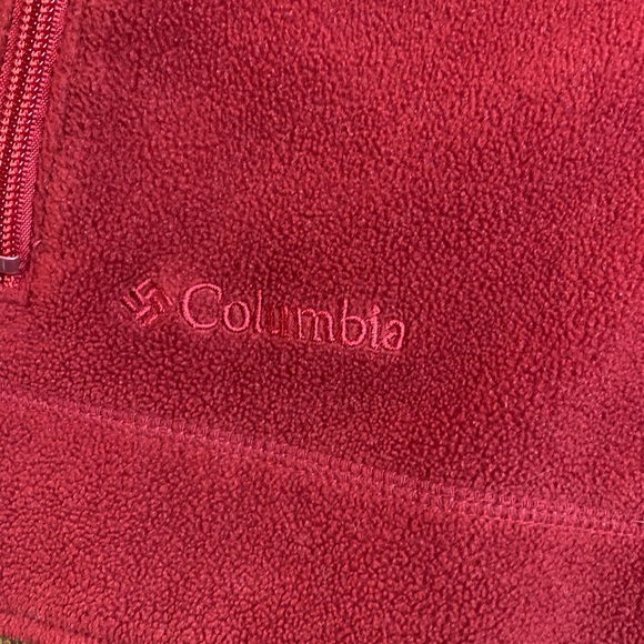 🦉/ Columbia Maroon Fleece Full-Zip Vest Sz M - Picture 8 of 9